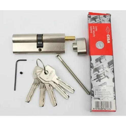Cisa Asix 85мм 45х40 ключ/тумблер никель (Италия)