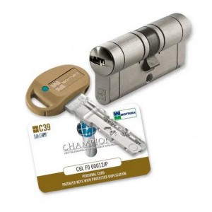 Цилиндр Mottura C39D515101 ключ/ключ 51х51 никель матовый (Италия)