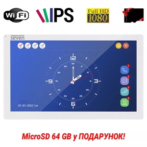 IP-відеодомофон 10 дюймів з Wi-Fi SEVEN DP-7517FHDW - IPS білий (Україна)