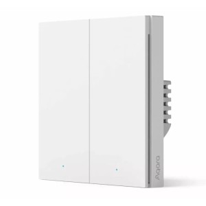Настінний вимикач Aqara H1 WS-EUK02 без нейтралі, 2 клавіші, Zigbee 3.0, білий (Китай)