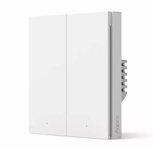 Настінний вимикач Aqara H1 WS-EUK02 без нейтралі, 2 клавіші, Zigbee 3.0, білий (Китай)