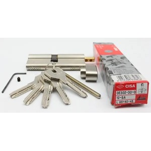 Cisa Asix 85мм 40х45 ключ/тумблер нікель (Італія)