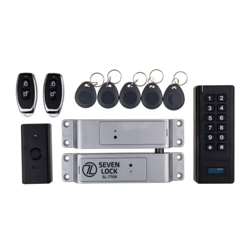 Бездротовий комплект контролю доступу з радіобрелками SEVEN LOCK SL-7708r чорний (Україна)