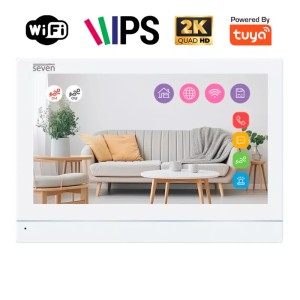 Відеодомофон 7 дюймів з Wi-Fi SEVEN DP-7576-W2K white (Україна)