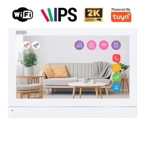 Відеодомофон 7 дюймів з Wi-Fi SEVEN DP-7576-W2K white (Україна)
