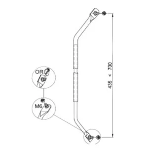 Тяга для девиатора выгнутая Cipierre 601/2/М6/В/D (Италия)