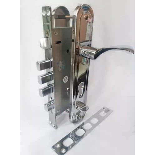 Дверной врезной замок с ручками на планке Apecs T-0523-C-CR-L