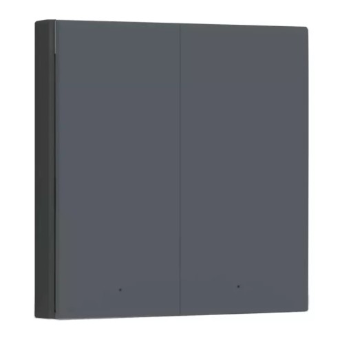 Настінний вимикач Aqara H1 WS-EUK02 без нейтралі, 2 клавіші, Zigbee 3.0, сірий (Китай)