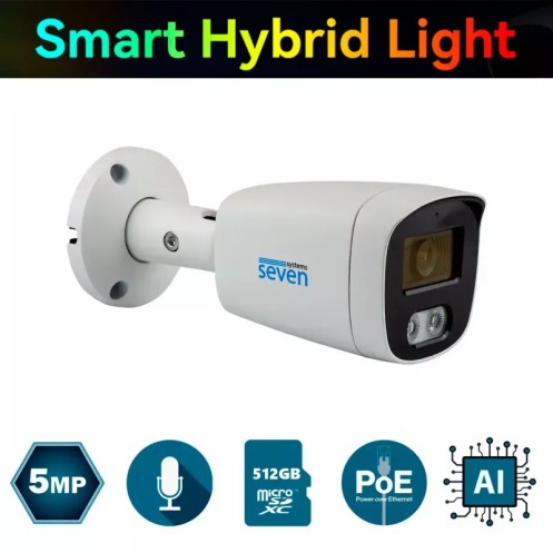 IP-відеокамера 5 Мп SEVEN IP-1025PA-DL white 2,8 мм з розумним подвійним підсвічуванням (Україна)