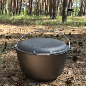Казан туристичний КТ-08КС чавунний з кришкою-сковородою 8л (Україна)