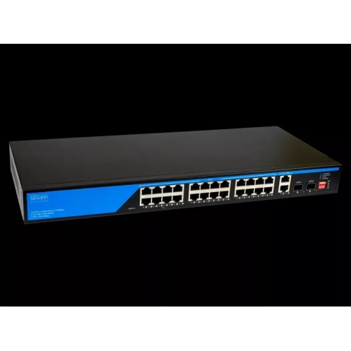 PoE комутатор 24 порти SEVEN P-73224G-2SFP (Україна)