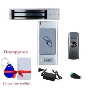 Комплект контроля доступа с магнитным замком для тяжелых дверей SEVEN LOCK KA-7802 (Украина)