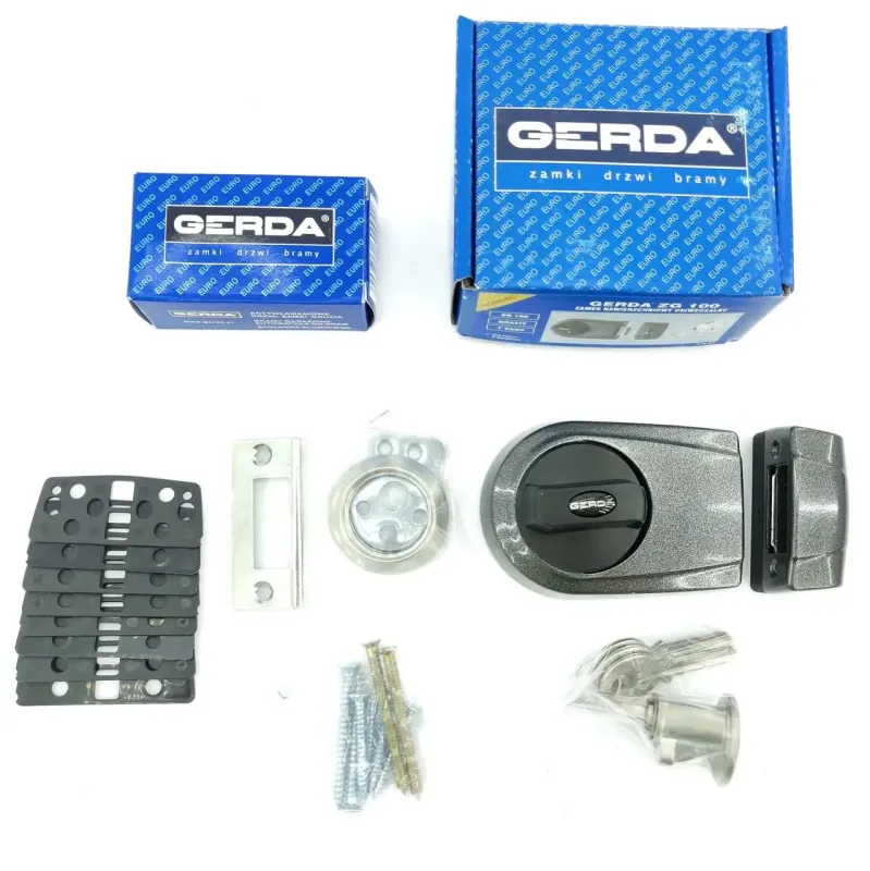 Дверний накладний замок Gerda ZG100 графіт 