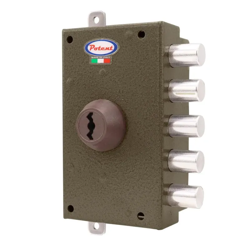 Дверний накладний замок Potent 1725/STN5 3кл. лівий 