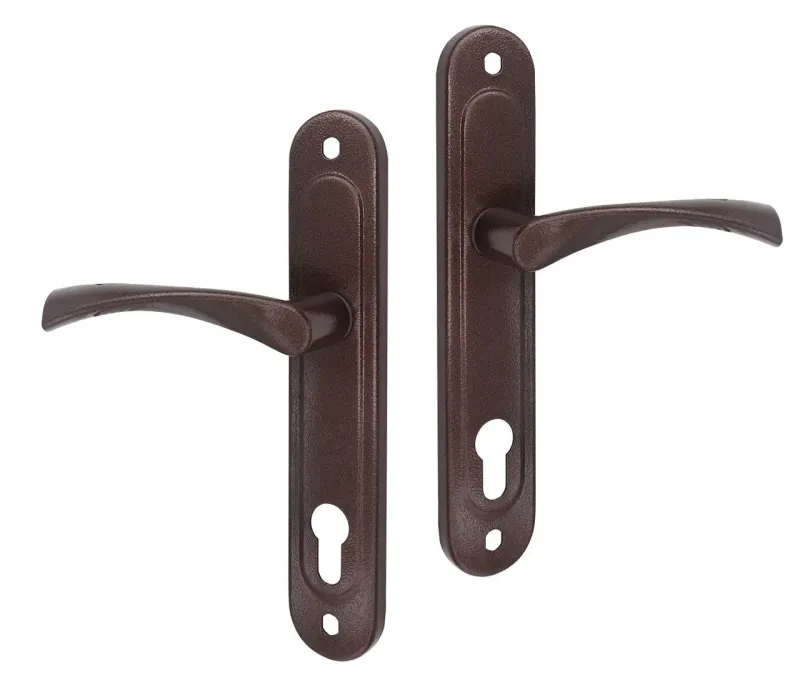 Дверна ручка на планці під ключ Шерлок H-85R коричневий (Китай)