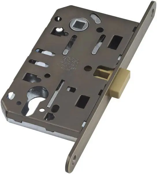 Дверной межкомнатный магнитный замок под цилиндр AGB MEDIANA POLARIS XT бронза