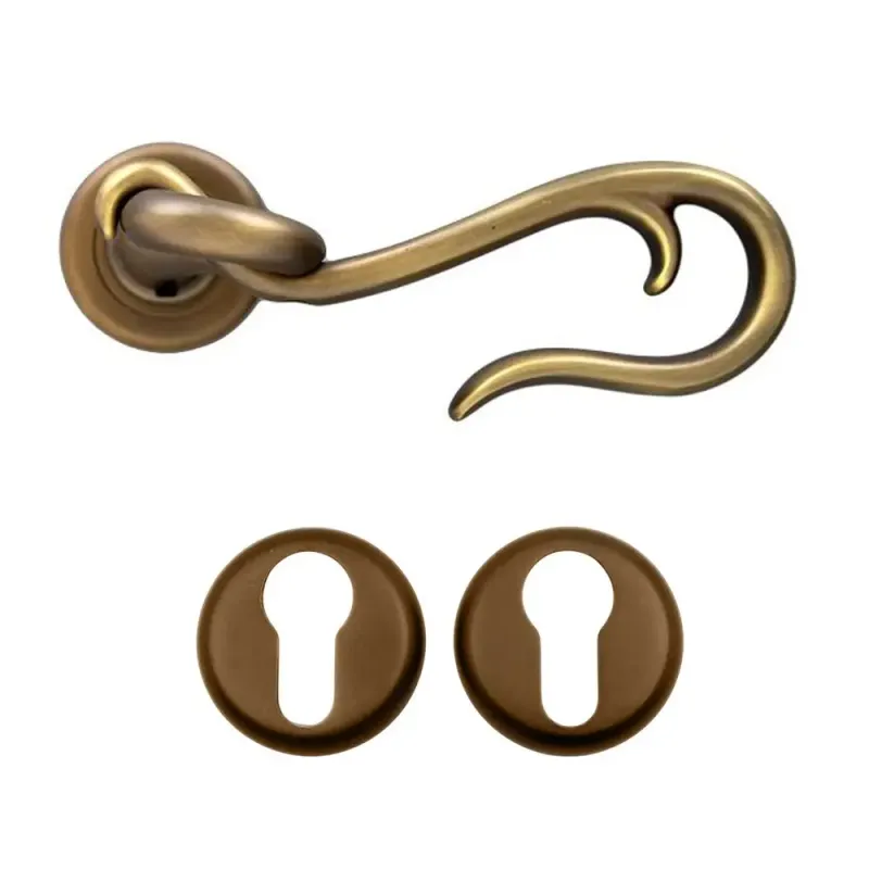 Ручка дверна Poggi & Mariani Lucrezia з накладками під циліндр матова бронза (Італія)