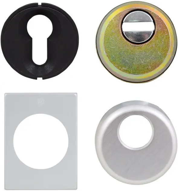 Комплект Securemme броненакладка 4246 под цилиндр квадрат сатин (Италия)