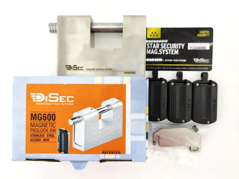 Навесной П-образный замок DiSec MG-600 магнитный