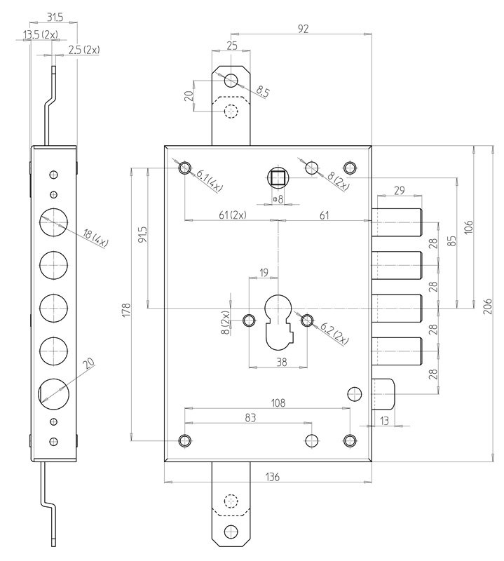 Купить замок СR 7051 PE BLOCK