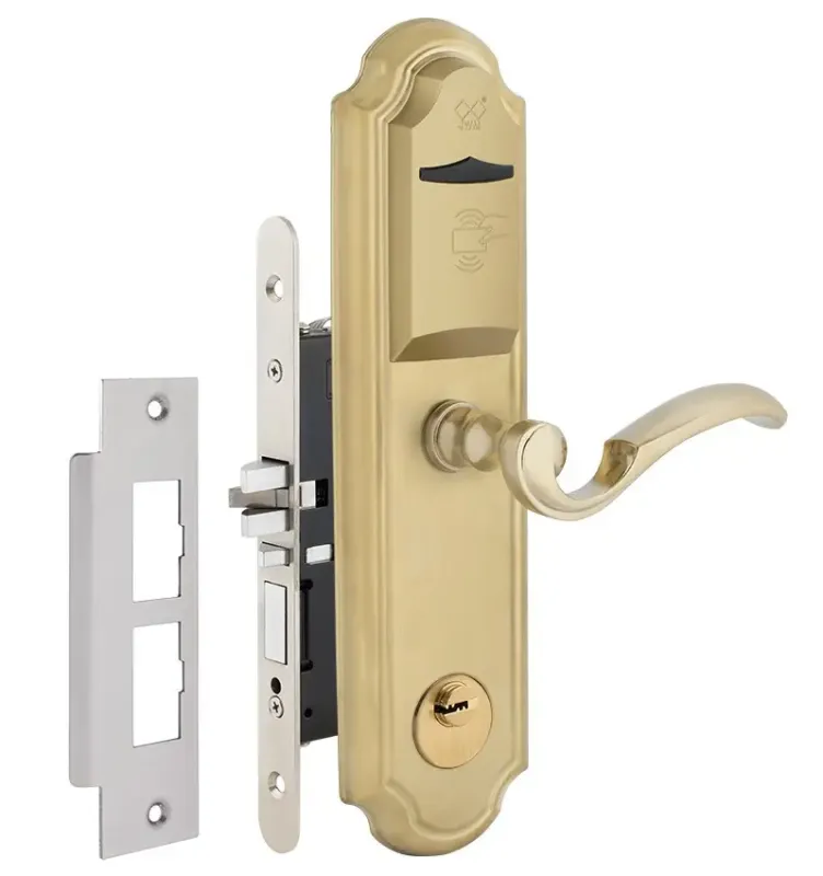 Готельний замок JWM F3-RR G-handle MIFARE ADEL Euro-A 38-55 мм лівий латунь (Китай)