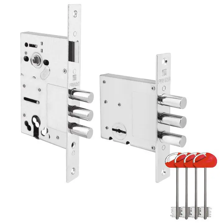 Дверной основной замок Fuaro V10/C-60.85.3R14 + V10/S-60.00.3R14 